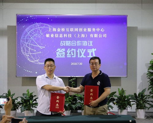 攜手共筑數字未來 敏業信息科技與上海浦東新區金橋互聯網創業服務中心簽署戰略合作協議